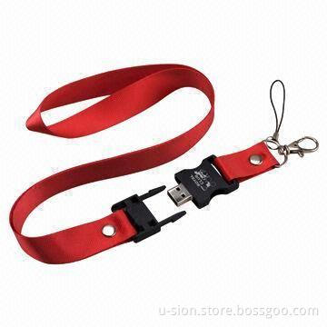 Lanyard USB Flash Drive with Up to 16GB Memory Capacity, Available in Pantone Matching Colors